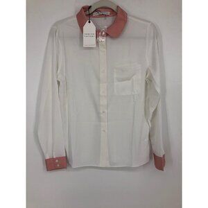 English Factory White Button-Up Blouse